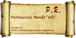 Petkovics Renátó névjegykártya